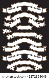 Black and White Ribbon set vector stock