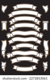 Black and White Ribbon set vector stock