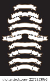 Black and White Ribbon set vector stock