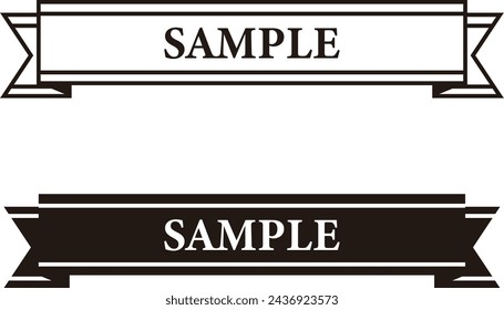 Black and white ribbon template.