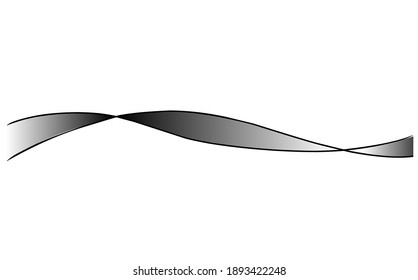Diseño vectorial de cinta blanca negra aislado sobre fondo blanco. 