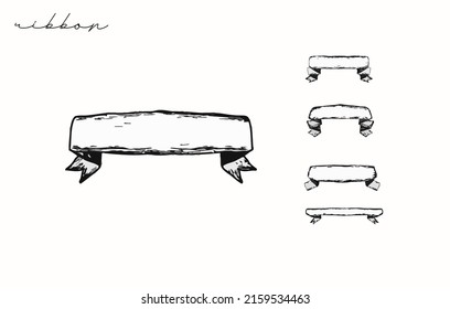 black and white ribbon vector. ribbon icon