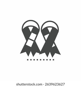 Black and white ribbon vector illustration icon. Illustration for business. Vector template.