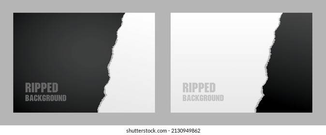 black and white ripped paper background vector