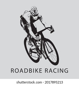 black and white roadbiike cycling sihouette logo