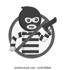 black and white robber in forbidden black and white style
