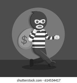 black and white robber get caught in action black and white style