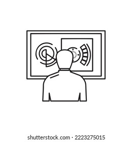 Black and white robotic hand vector illustration on white background. Suitable for technology content design