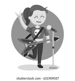 black and white rock singer woman color black and white style