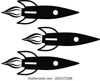 Black and white rocket design vector for your business.