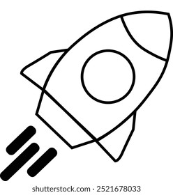 schwarz-weißes Raketensymbol