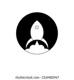 black white rocket icon symbol vector illustration