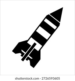 Vector de lanzamiento de cohete blanco y negro