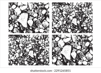 Textura de rocas blancas y negras con fondo blanco