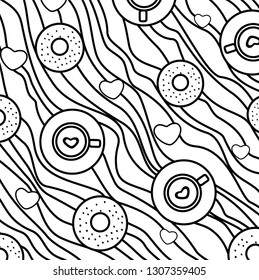 black and white romantic sweets pattern romantic sweets pattern