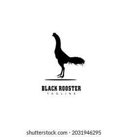 Black and white rooster logo design