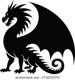 Black and white rooster with sharp detailed feathers and tail