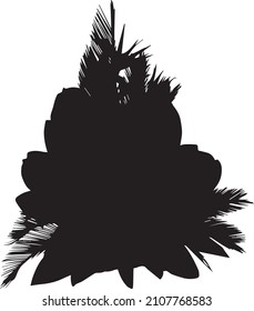 black and white rooster silhouette of a flower