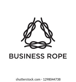 Black white rope business connect link logo