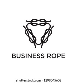 Black white Rope business link logo