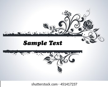 Black and white rose frame vector background.