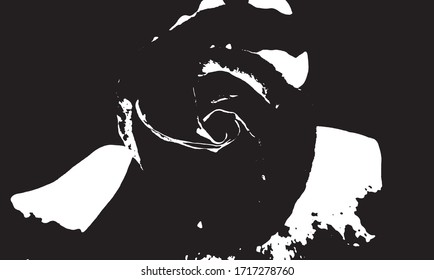Black and white rose illustration manipulated with software.