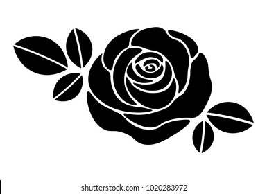 Black and White Rose With Leafs