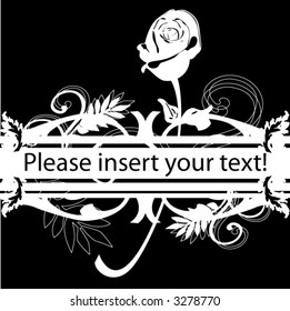 black and white rose old style pattern