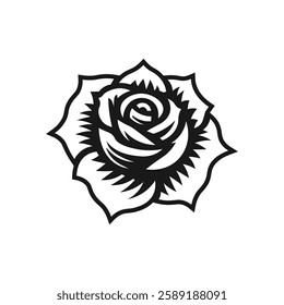 Black and White Rose Vector Illustration