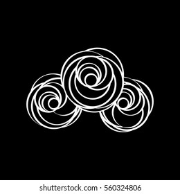 black and white rose vector illustration