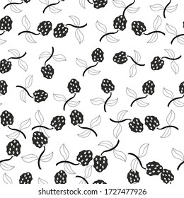 Black and White roses seamless repeat pattern