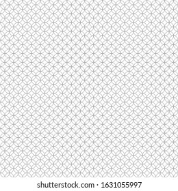 Black, white round circle geometric linear background seamless pattern. Modern vector illustration for greeting card, cover, flyer, textile wallpaper. Abstract texture ornament, repeating tile