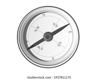 Black and white round compass