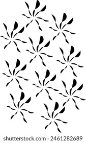 Black and white round floral motif background