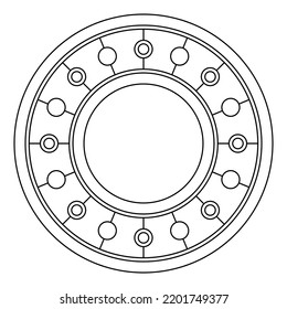 Black and white round illustrations. Coloring book, colouring page for children and adults. Decorative abstract linear vector pattern design. Line art drawing. Easy to edit color and line.