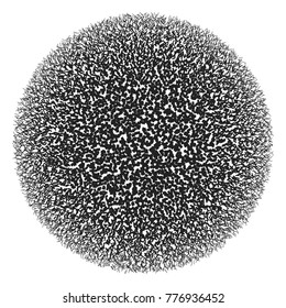 Black and white round pattern. Abstract background Vector illustration