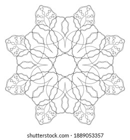 black and white round symmetrical vector artwork. mandala pattern. perfect elegant invitation card design