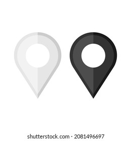 Black White Rounded Map Pin Pointer Stock Vector (Royalty Free ...