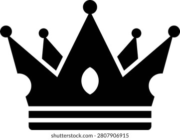 Black and white royal crown silhouette with five pointed arches