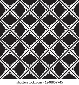Black and white royal pattern. Seamless vector background