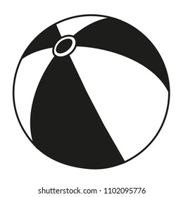 Black and white rubber ball silhouette. Simple toy for domestic animal. Pet care themed vector illustration for icon, sticker, patch, label, badge, certificate or gift card decoration