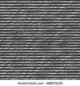 Black and white rug woven striped fabric seamless pattern, vector
