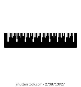 A black and white ruler with centimeter and millimeter markings. isolated on white background, Vector
