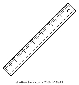 Schwarz-Weiß-Linealsymbol mit Messmarkierungen