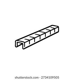 Ícone de régua preto e branco ilustração vetorial simples para educação e design de escritório