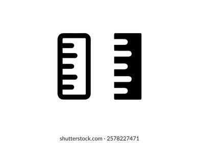 Black and White Ruler Measurement Icons Vector