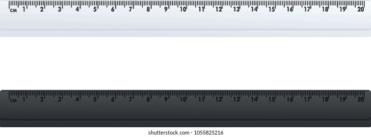 Black and white ruler. vector illustration