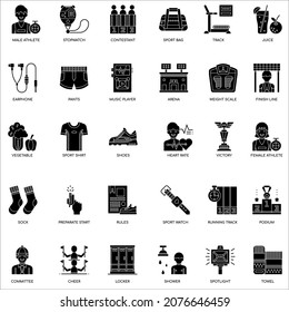 Black and white Running requirement vector Elements flat collection set