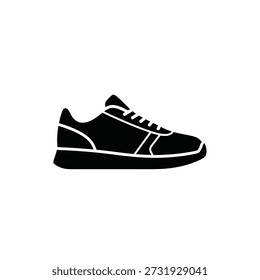 Black and white running shoe flat design vector illustration scalable graphic