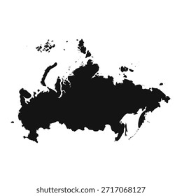 Blanco y negro Rusia Mapa simple